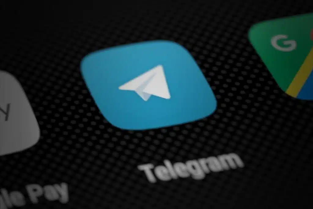 Telegram supports the feature of topics in large groups and identifiers on the blockchain